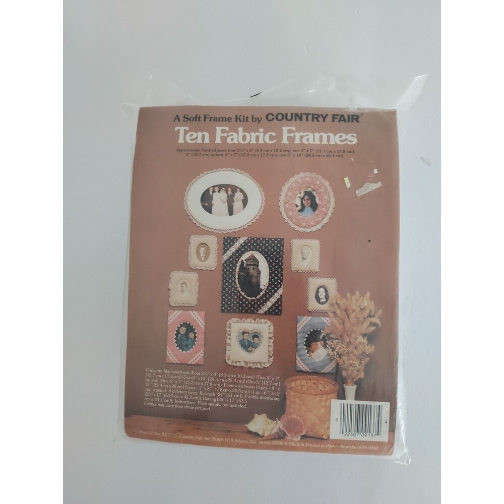Vintage Soft Frame Kit by Country Fair Ten Fabric Frames Assorted Sizes NEW